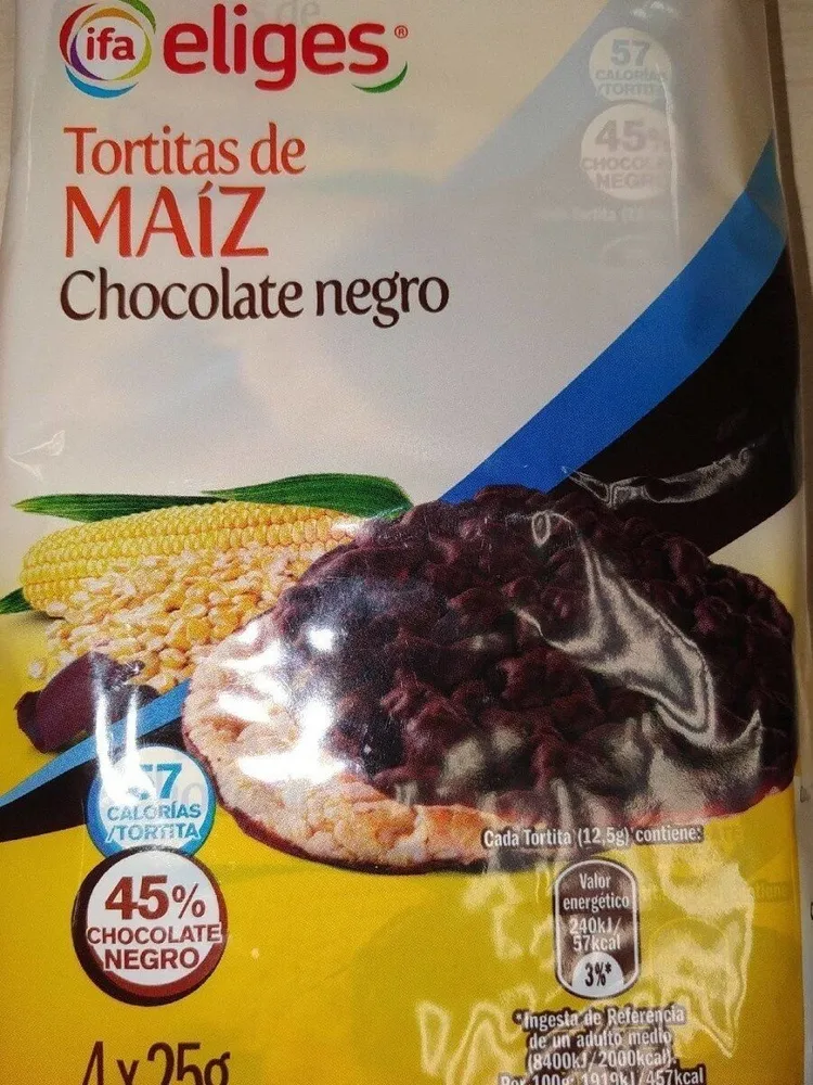 Tortitas maíz chocolate negro