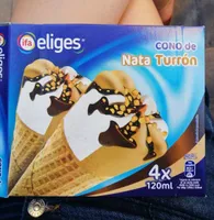 Cono de nata turrón