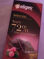 Chocolate negro 72% con arándanos