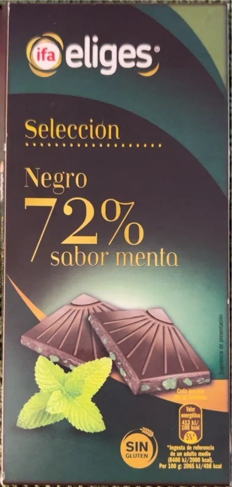 Chocolate negro 72% menta