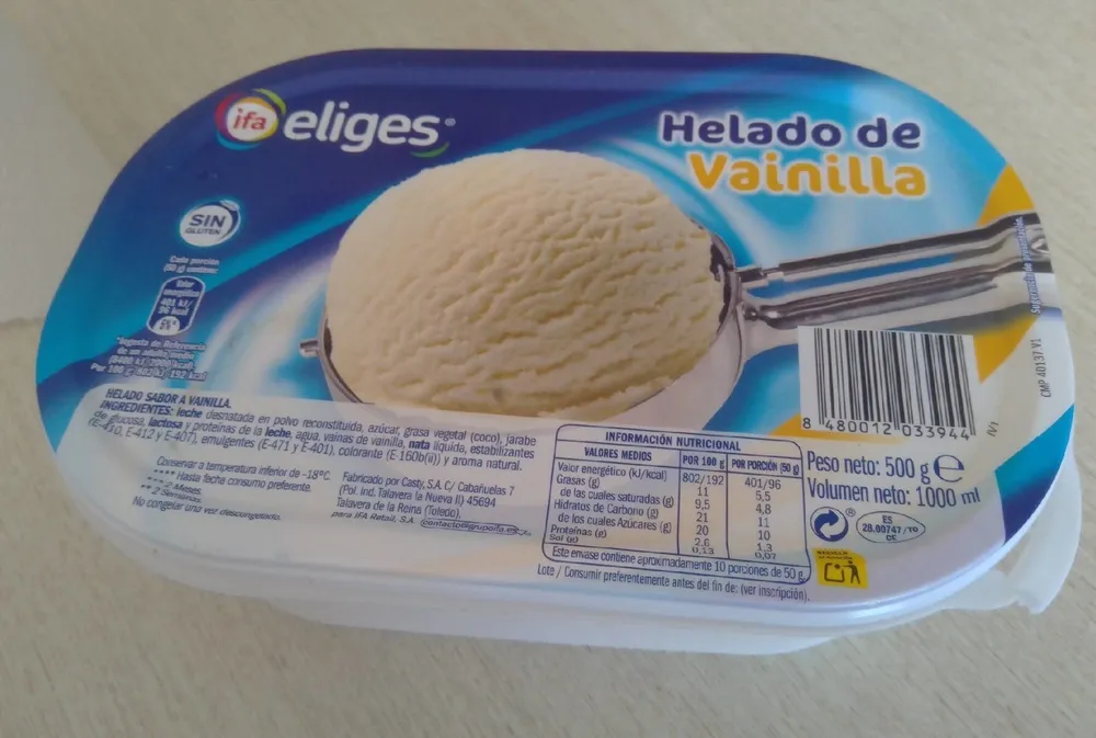 Helado de vainilla
