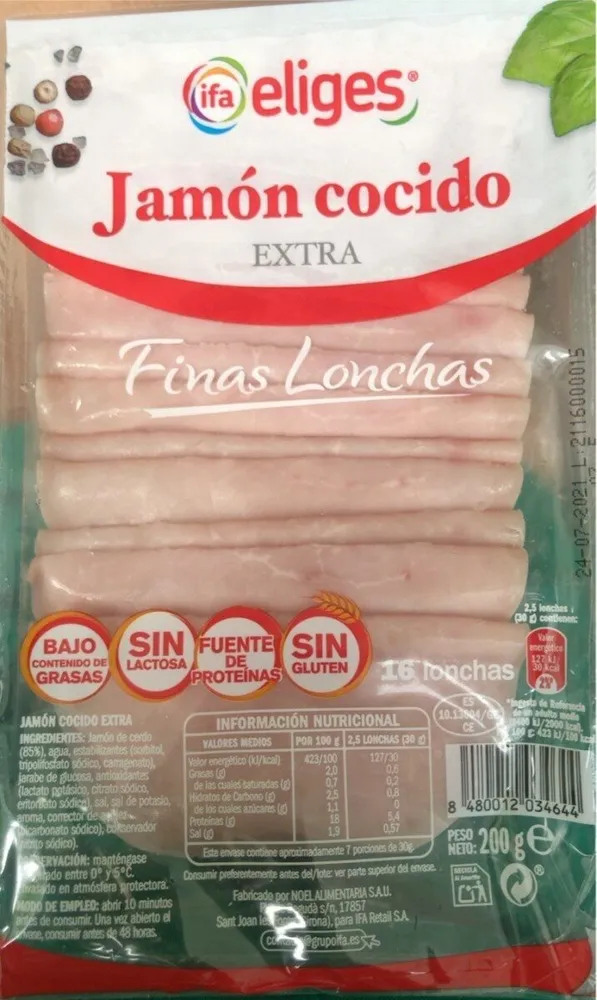 Jamón cocido finas lonchas