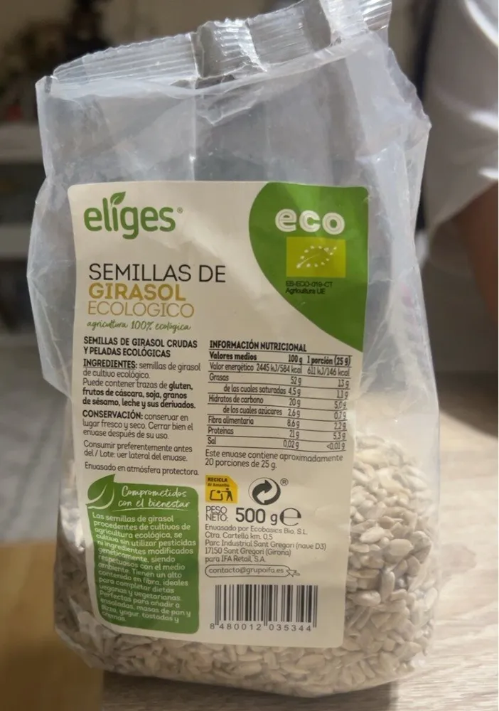 Semillas de girasol ecológico