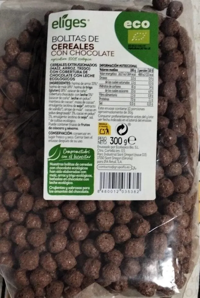 Bolitas de cereales con chocolate