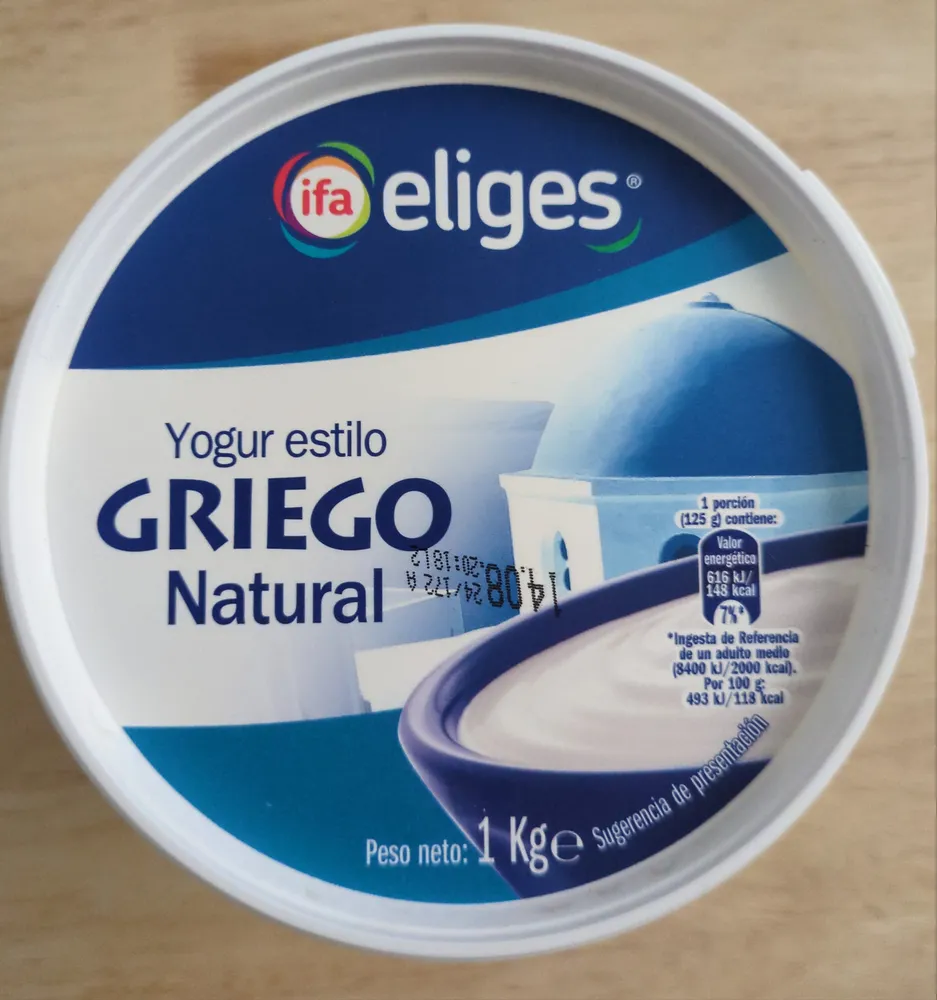 Yogur estilo griego natural