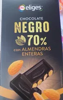 chocolate negro 70% con almendras enteras