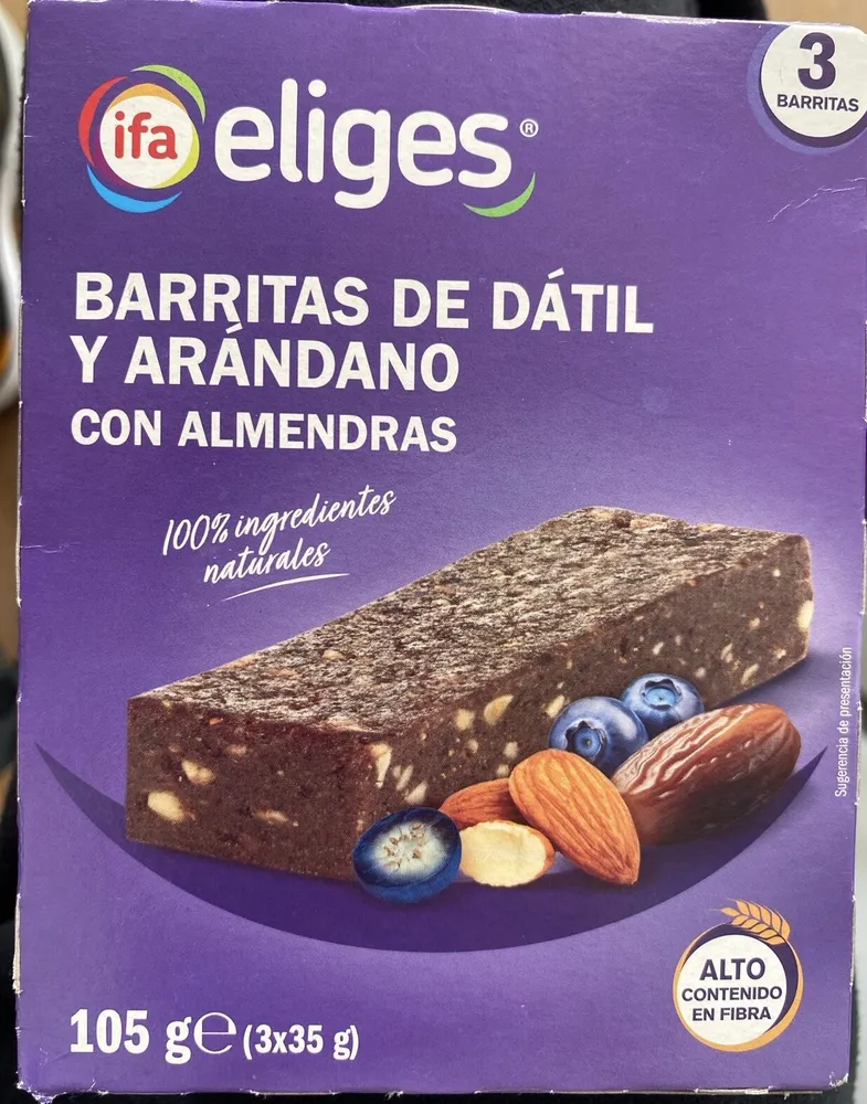 barritas dátil y arándanos