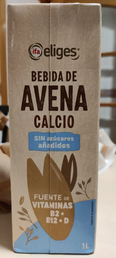 Bebida de avena calcio