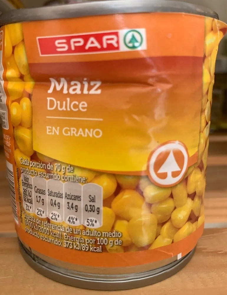 Milho Doce Spar Vacuo