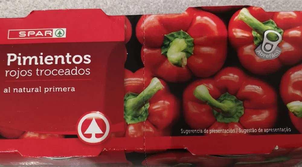 Pimientos rojos troceados