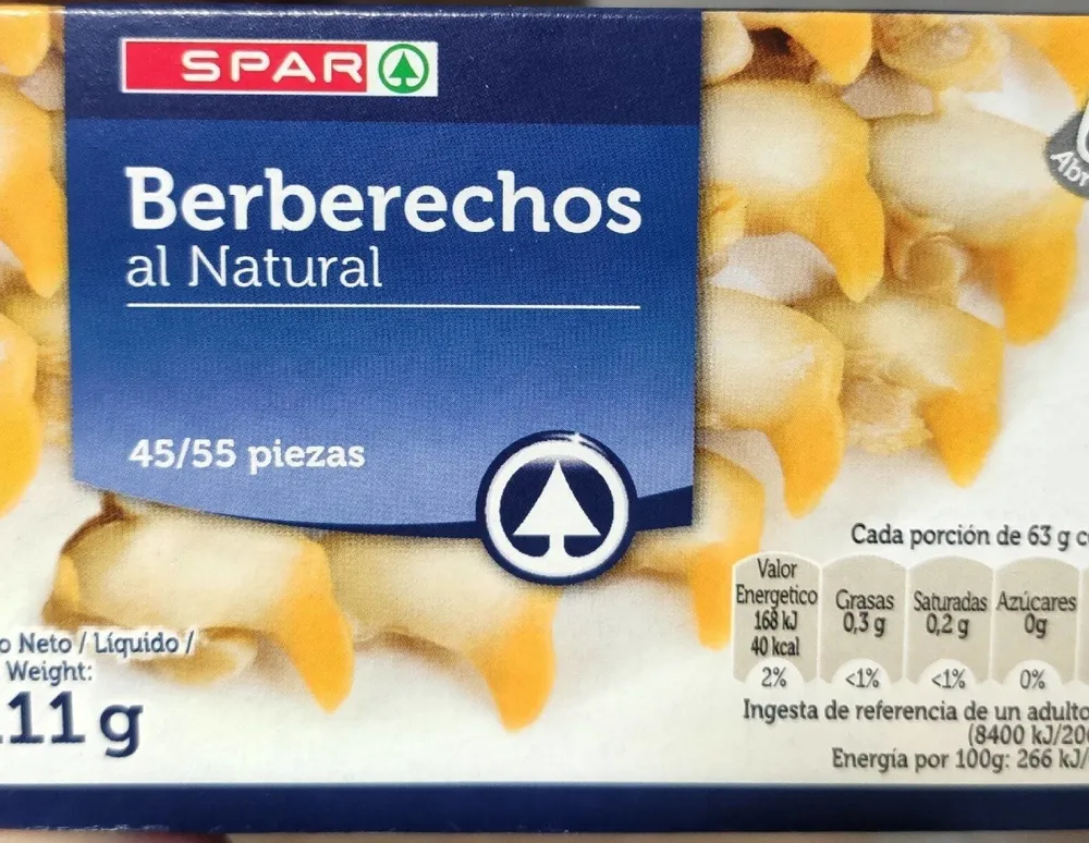Berberechos al natural
