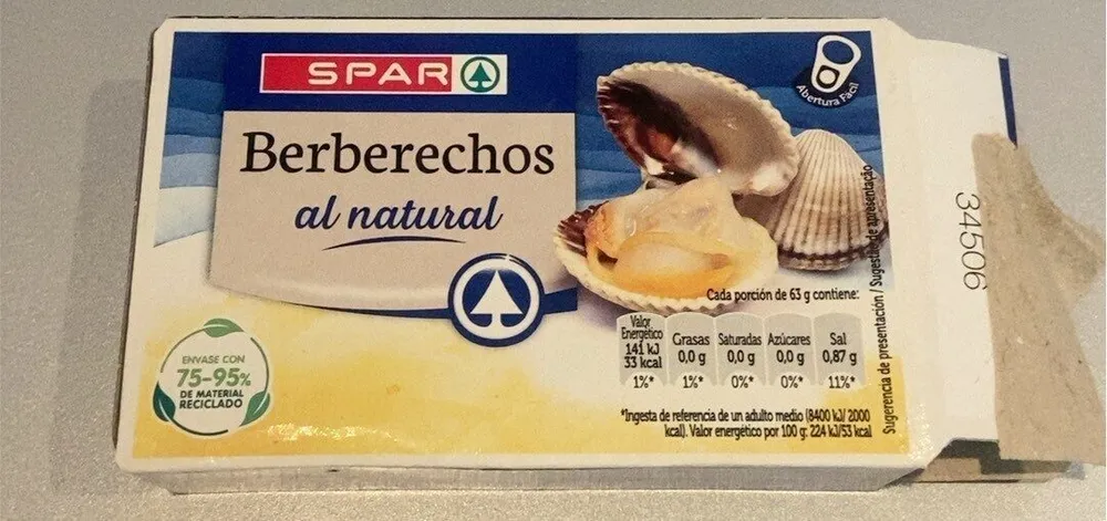 Berberechos al natural