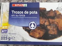 Trozos de pota en su tinta