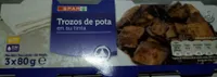 Trozos de pota en su tinta