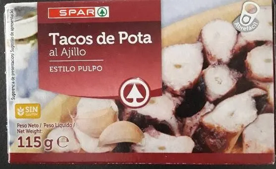 Tacos de pota al ajillo