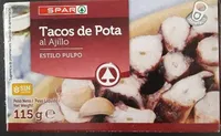 Tacos de pota al ajillo