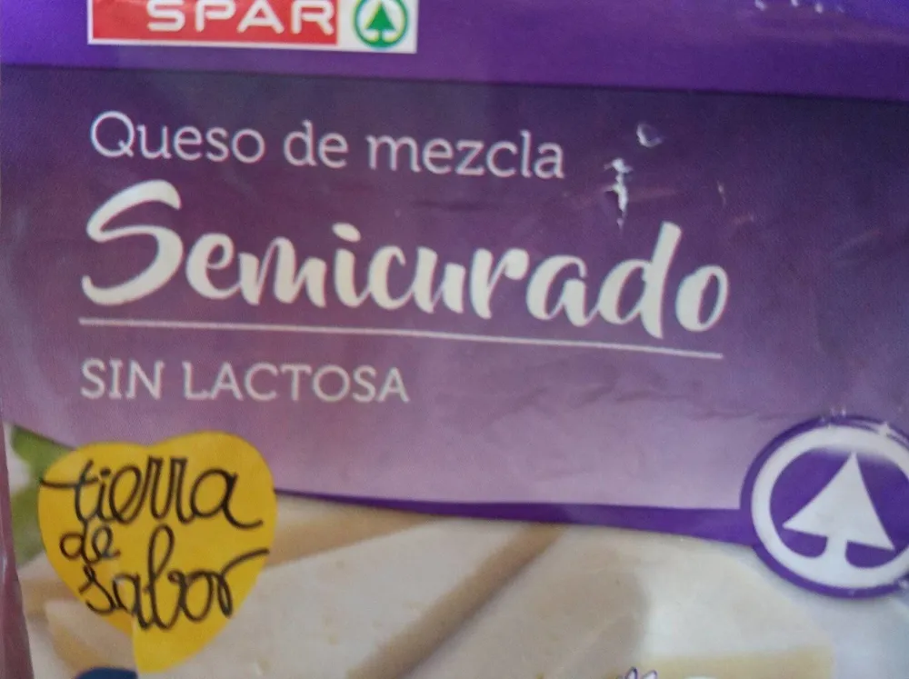 Queso semicurado sin lactosa spar