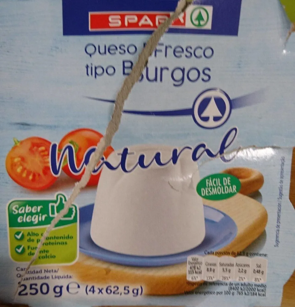 Queso fresco tipo Burgos