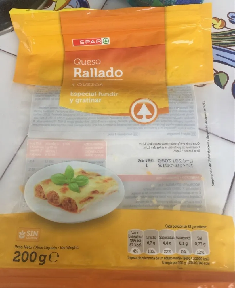 Queso rallado - quatro quesos