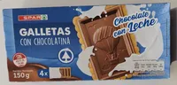 Galletas con chocolatina de chocolate con leche
