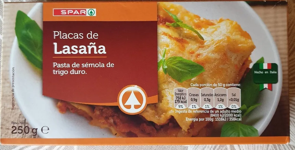 Placas de lasaña