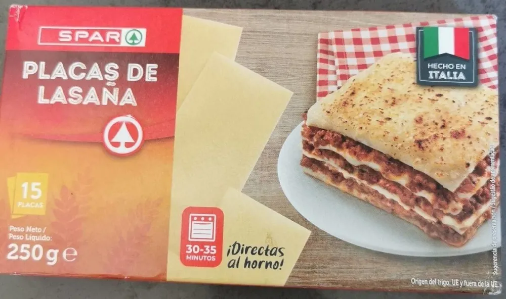 Placas de lasaña