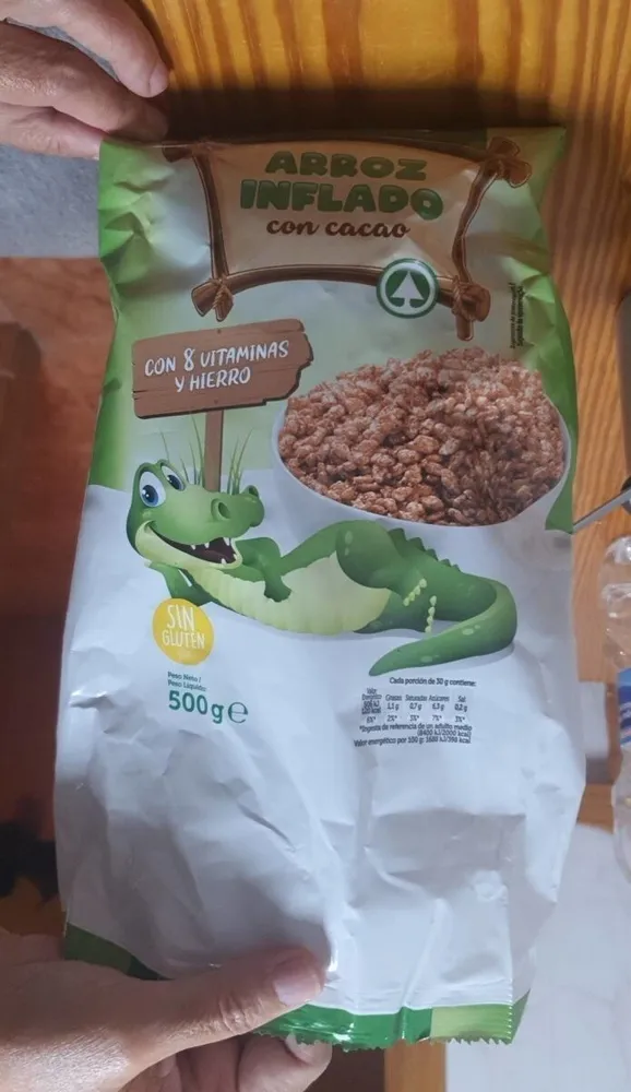 Arroz inflado con cacao