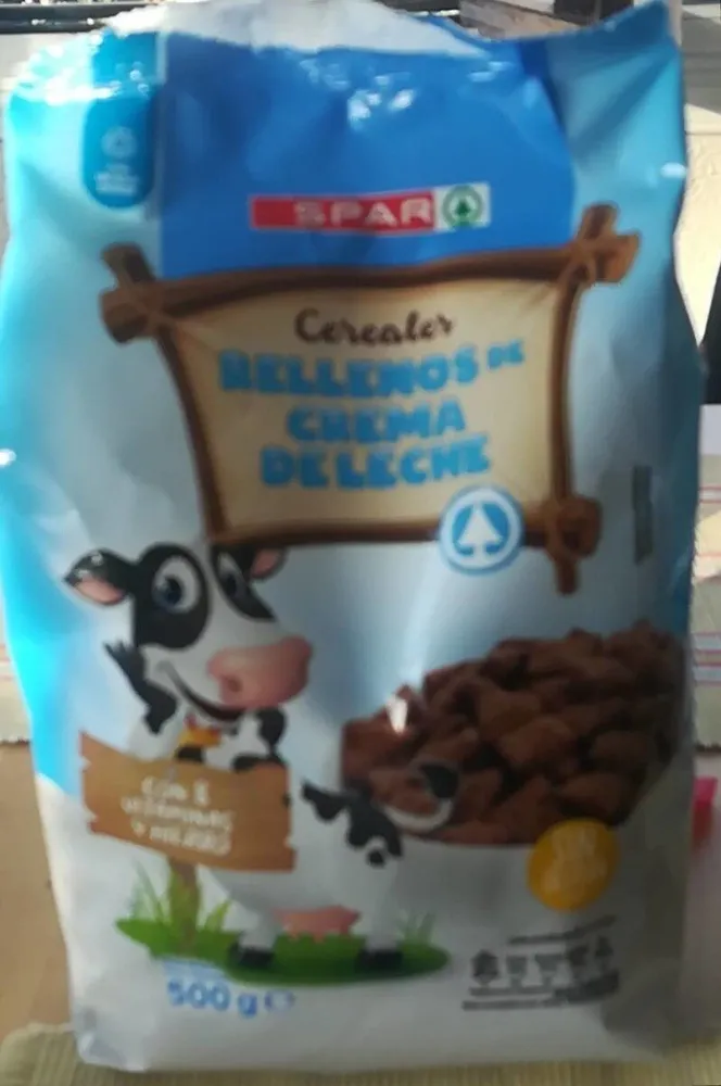 Cereales rellenos de crema de leche