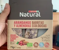 Barritas ecológicas de arándanos y almendras