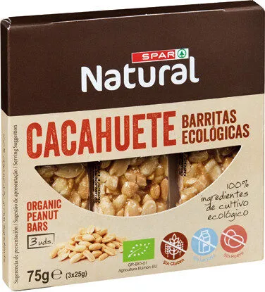 Barritas cacahuete ecológicas