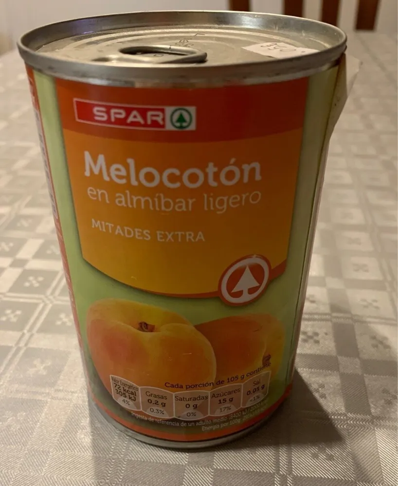Melocoton en almíbar ligero