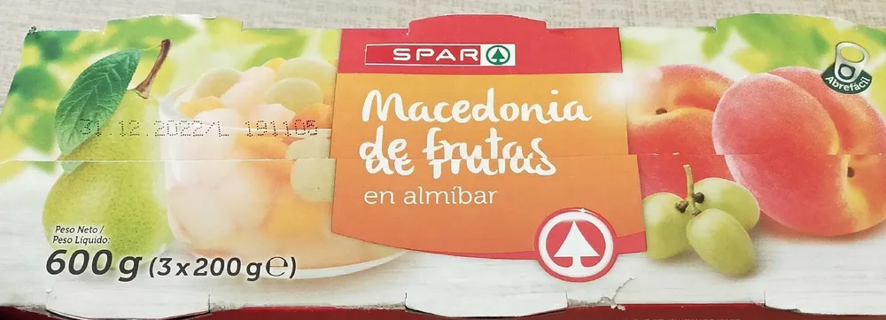 Macedoniade frutas en almíbar