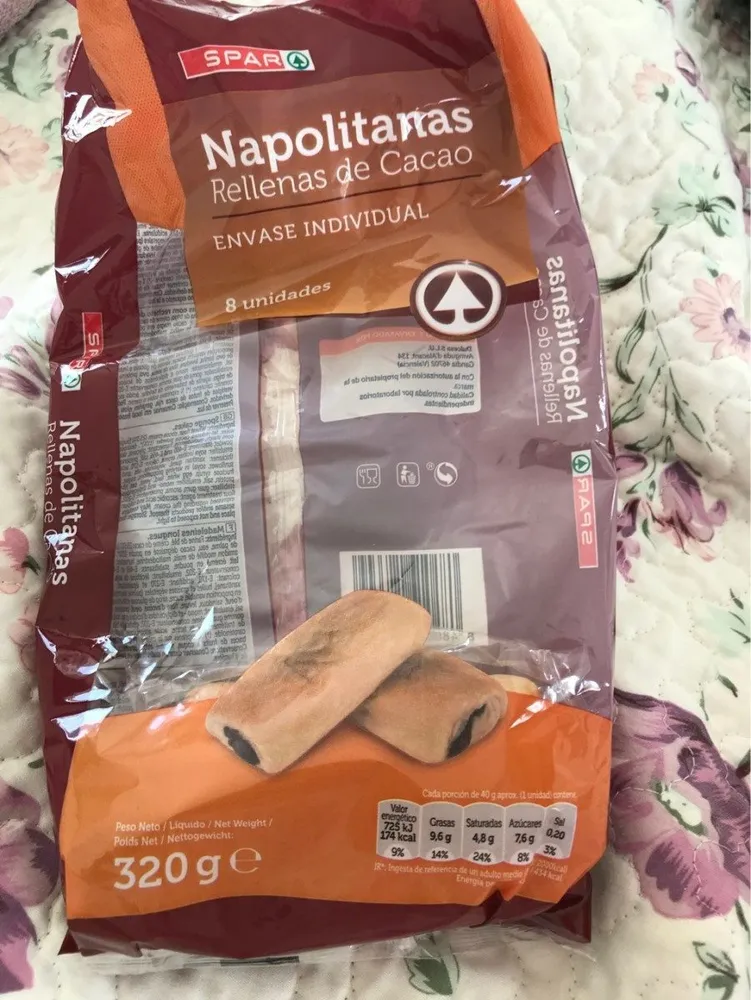 Napolitanas rellenas de Cacao