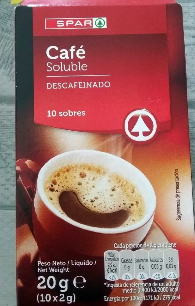 Café soluble descafeinado