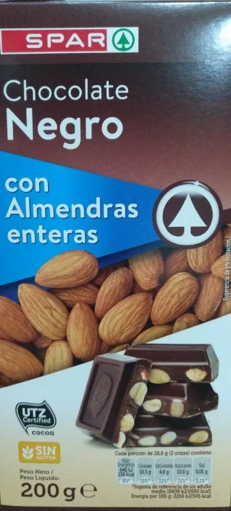 Chocolate Negro con Almendras enteras