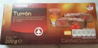 Turrón de chocolate con guindas al licor