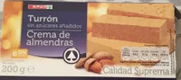 Turrón crema de almendras sin azúcares