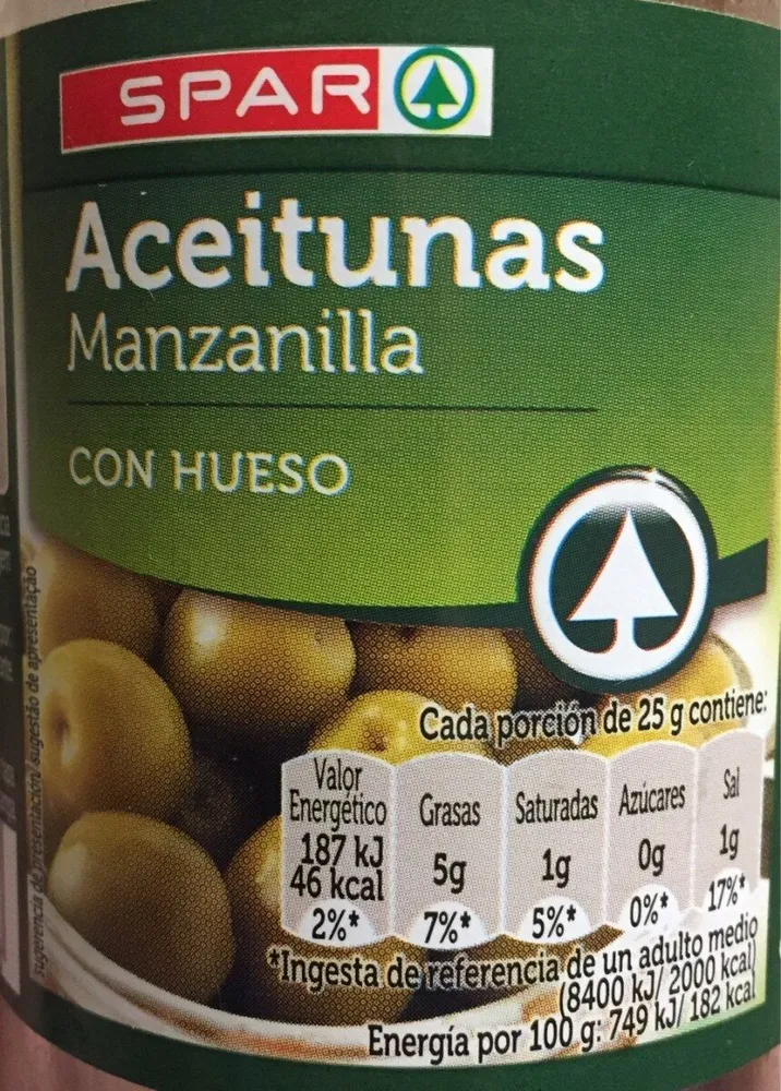 Aceitunas manzanilla con hueso