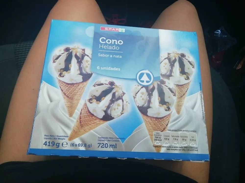 Cono helado sabor a nata