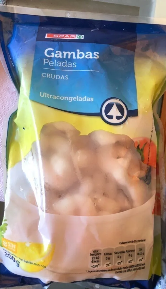 Gambas peladas crudas