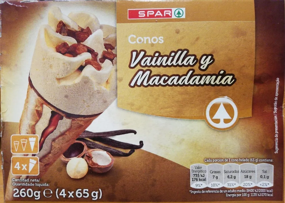 Conos Vainilla y Macadamia