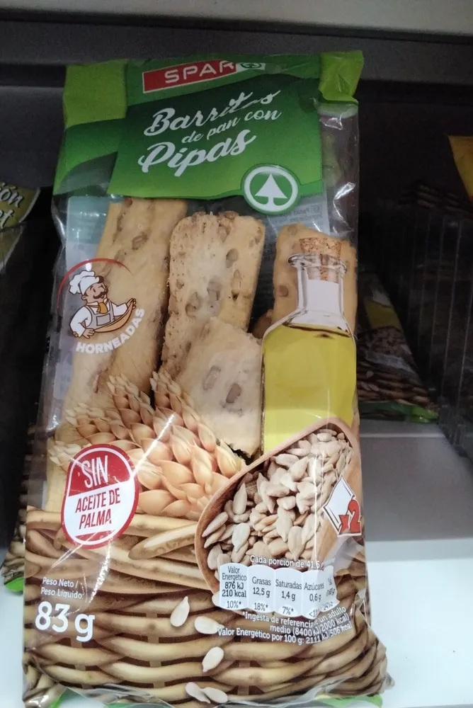 Barritas de pan com Pipas