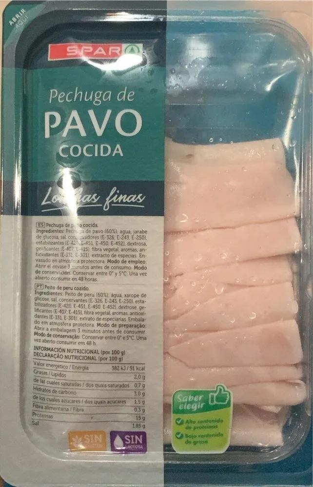 Pechuga de pavo cocida