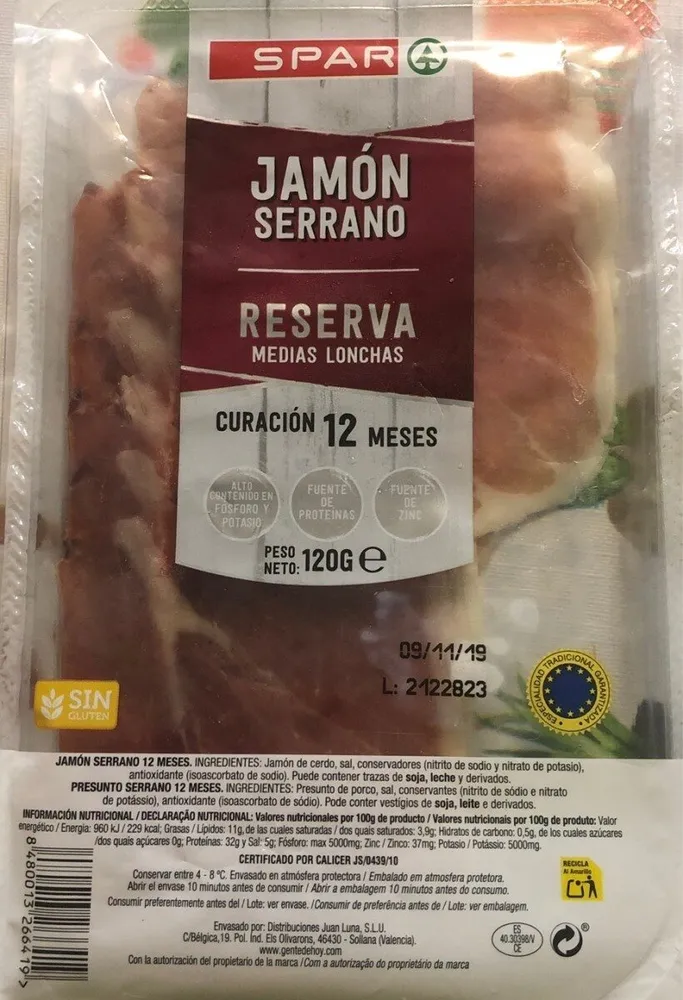 Jamon serrano resrva 12 meses