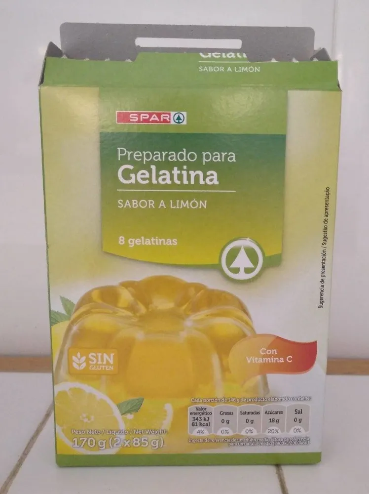 Gelatina sabor limón