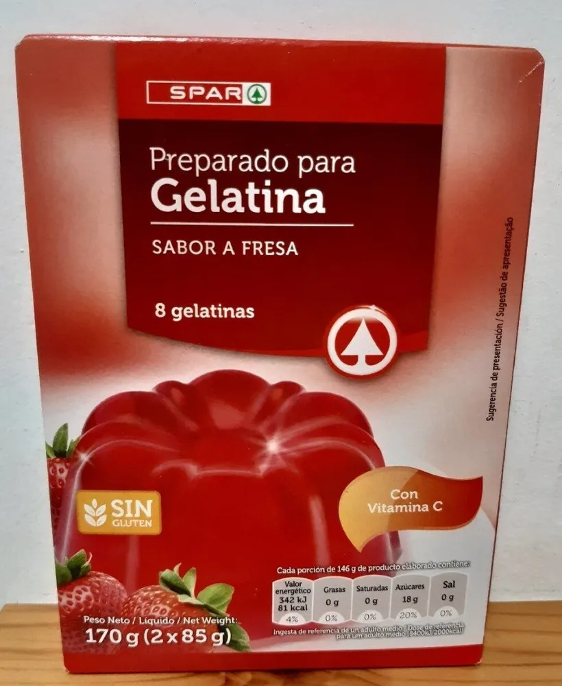 Preparado para gelatina fresa