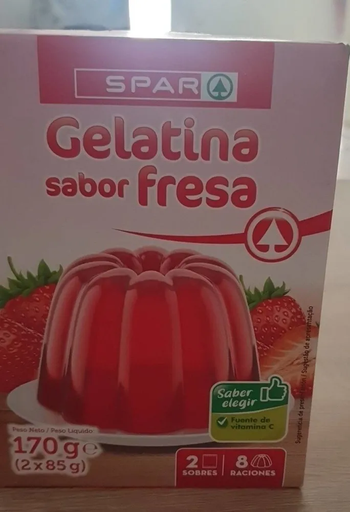 Gelatina sabor fresa de spar