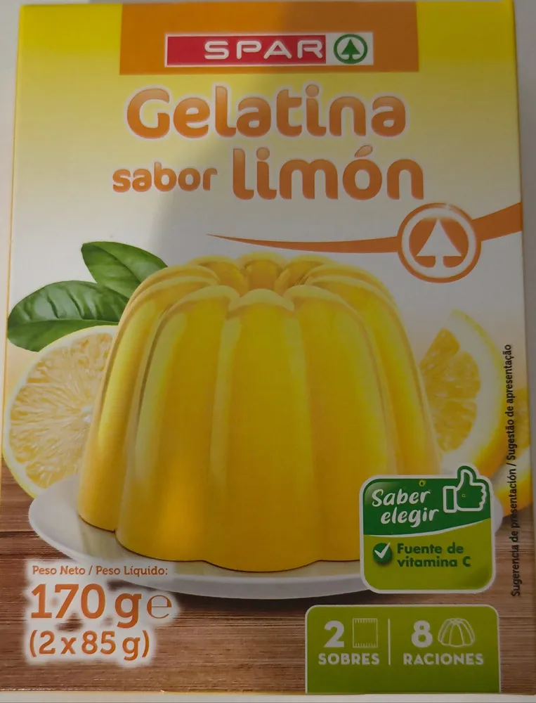 Gelatina sabor limón