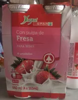 Yogur con pulpa de fresa para beber
