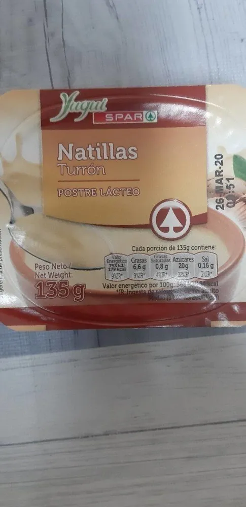 Natillas turron